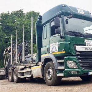 foto 6x4 les 33/26t DAF 510HP měchy +klaničák =souprava 70/48t