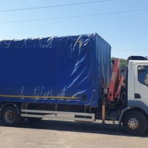 foto 15t DAF valník 6.5m+HR Palfinger plachta shrnovačka bez bočnic