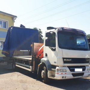 foto 15t DAF valník 6.5m+HR Palfinger plachta shrnovačka bez bočnic